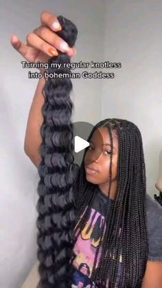 Braiders directory 🇳🇬🇺🇲🇬🇧🇨🇦 on Instagram: "Yaaayyy?? ✂️Turning regular knotless to Bohemian knotless 🔥______Follow, @braidersdirectory for exciting hairstyles and hairstylists  🔍Check out my highlights, stories, and link in bio for available stylists and special deals going on  DM FOR DIFFERENT PROMO /ADS PACKAGES AVAILABLE ______________________ ✂️Featured stylist: ?? 📍: #. ??  DM HER👆 FOR THIS STYLE  ______________________  CHECK OUT AND FOLLOW 👇  ✂️ @WHATHAIRDAILY for dopest🔥 wigs and weaves styling tutorials 💅@NAILSTALKDAILY for dopest🔥 nail arts tutorials and fashion ______________________  IGNORE  #braids #braidstyles #hair #naturalhairstyles #crochetbraids #knotlessbraids #lemonadebraids #boxbraids #ghanabraids #africanbraids #feedins #explorepage #inspiration #thesh Best Hair For Boho Knotless Braids, Small Medium Bohemian Knotless Braids, Add Curly Hair To Box Braids, Adding Curly Hair To Box Braids, Regular Braids For Black Women, How To Do Bohemian Braids, How To Add Curly Hair To Knotless Braids, Bohemian Braids Styles, Winter Braids Hairstyles