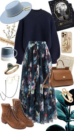 Blue Boho Maxi Skirt Outfit Blue Autumn Outfit, Maxi Skirt Outfit Work, Maxi Skirt Outfit Winter, Boho Maxi Skirt Outfit, Fall Maxi Skirt Outfits, Winter Maxi Skirt Outfit, Blue Skirt Outfits, Skirt Outfit Fall, Maxi Skirt Boho