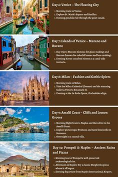 the top ten things to see in italy infographicly on this page, you can see