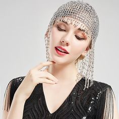 Look After Me:Hand wash,Machine wash,Washable; Gender:Women's; What's in the box:Hat; Types:Beaded Cap,Headpiece; Holiday:Masquerade; Style:Roaring 20s,The Great Gatsby,1920s,Retro Vintage; Occasion:Casual Daily; Material:Pearl; Age Group:Adults'; Characters:Charleston; Listing Date:04/19/2022 Il Grande Gatsby, 1920s Hair Accessories, Peacock Hair Clip, Great Gatsby Headpiece, Gatsby Headpiece, Flapper Headpiece, 1920s Headpiece, Gatsby Headband, Beaded Headpiece