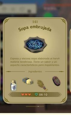 an image of a screen shot of some items in the video game sopa embulada