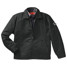 Bring on the wind and rain. Our lined, insulated jacket is designed to keep you warm while working outside. And although you’ll never be caught with your hands in your pockets, this jacket comes with two inset slash pockets and a utility pocket on the sleeve to keep all your necessities nearby. No matter what the weather’s like, get the job done in this adjustable and practical jacket. Durable Techwear Outerwear For Streetwear, Durable Solid Outerwear For Fall, Utility Outerwear With Ykk Zipper For Outdoor Activities, Black Techwear Outerwear For Outdoor Work, Durable Black Outdoor Outerwear, Waterproof Outerwear For Outdoor Work, Durable Black Long Sleeve Outerwear, Durable Black Long Sleeve Windbreaker, Durable Long Sleeve Windbreaker For Outdoor Work