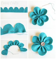 step by step instructions on how to make a felt flower