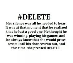 a poem written in black and white with the words delete