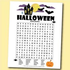 a halloween word search is shown in this image