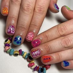 Clutter Nails, Shirt Nails, Short Nails Design, Short Gel Nails, Cute Acrylic Nail Designs, Really Cute Nails, Nail Ring