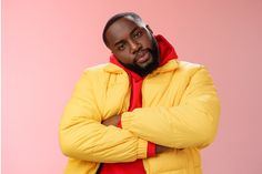 Show me whatcha got. Portrait cool stylish serious-looking urban black bearded guy in trendy yellow hoodie cross arms over chest tilting head wanna see what prepared rival standing confident. Man With The Yellow Hat, Sporty Yellow Hooded Jacket For Streetwear, Yellow Background Portrait, Hooded Yellow Windbreaker For Streetwear, Yellow Urban Hoodie For Streetwear, Ancient Paper, Yellow Photography, People Png, Mens Photoshoot Poses