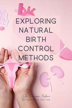 a person holding up a pink paper cutout with the words exploring natural birth control method