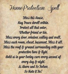 Home Protection Spell, Blessing Spell, Protection Spell, Under Your Spell, Wiccan Witch, Magick Spells