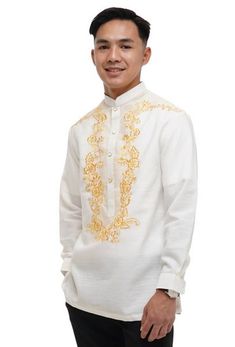 Bestselling Premium Barong, 100% Authentic Cocoon Fabric, Handmade with Love & Super High Quality Its layout has a lovely luster, creative design, silver embroidery. Very comfortable material and quality that lasts a lifetime. Material: Jusi Color: Pure White Collar: Chinese collar We have provided a ready-to-wear adjusted size chart simple scroll through the photos. However, If you are looking to provide us with your measurements, SURE THING! - We have personalization instructions below. If