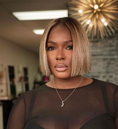 Ombre Short Bob Hair, Blonde And Brown Bob Black Women, Blonde Balayage Bob Black Women, Honey Brown Bob Black Women, Blonde Highlight Bob Black Women, Light Brown Bob Black Woman, Chocolate Brown Bob Black Women, Megan Good Bob, Blond Bob Black Women