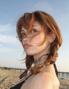 Unique Hairstyles With Bangs, Goth Ginger Hair, Grav3yardgirl Hair, Dystopian Hairstyles, Red Head Face Claims, Messy Long Hairstyles, Hair Reference Photo, Long Hair Bangs Hairstyles, Cutsie Hairstyles