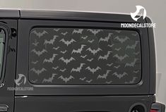 a black car with bats on it's side window and the words monobellastor