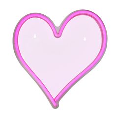 a pink heart shaped neon sign on a white background