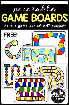 the printable game boards are great for kids to play with and learn how to use them