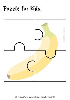 a puzzle with a piece missing from it to be put in the shape of a banana