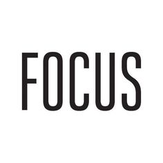 the word focus written in black on a white background