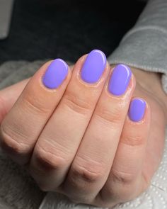 Multi Color Purple Nails, Back To School Nail Colors, Summer Purple Nails Design, Purple Nails Dip, Spring Colored Nails, Dip Nails Short, Purple Gel Nails Ideas, Purple Nail Colors