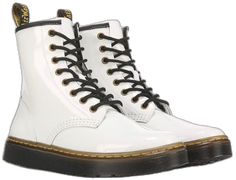 White Lace-up Ankle Boots With Reinforced Heel, Sunflower Boots, Heeled Combat Boots, Black Patent Leather Boots, Dr Martens White, Shoes Dr Martens, Platform Boots Women, Platform Chelsea Boots, Glitter Boots