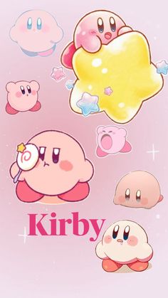 an image of some cartoon characters with different expressions on their faces and the words kibby above them