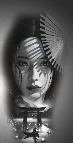 Japanese Tattoo Art Black And Grey, Samauri Tattoo Design, Japanese Face Tattoo, Geisha Tattoo For Men, Orientalism Art Tattoo, Tattoo Ideas Japanese, Japanese Girl Tattoo, Tattoo Design Japanese