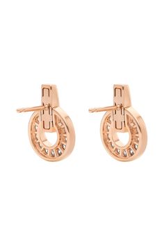 BVLGARI BVLGARI Openwork 18 Kt Rose Gold Earrings Set With Full Pavé Diamonds Luxury Rose Gold Diamond Earrings With Halo Design, Luxury Rose Gold Earrings For Formal Occasions, Luxury Rose Gold Diamond Earrings For Evening, Luxury Pink Gold Round Earrings, Luxury Pink Gold Earrings For Formal Occasions, Luxury Pink Gold Earrings For Formal Events, Rose Gold Round Earrings For Evening, Rose Gold Pierced Earrings For Evening, Rose Gold Diamond Earrings With Polished Finish