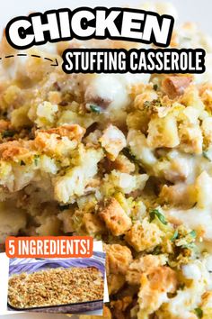 chicken stuffing casserole recipe with 5 ingredients