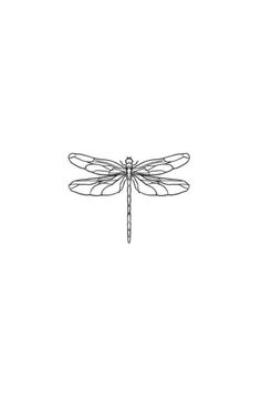 a black and white drawing of a dragonfly