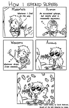 a comic strip about how to spend rupees and what they are doing with them