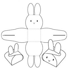 the paper doll is cut out to make it look like an animal with two ears