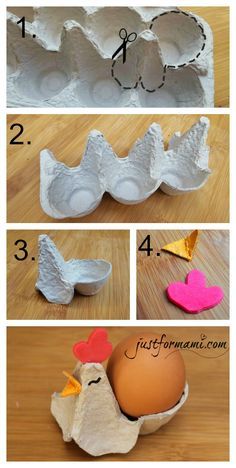 instructions to make an egg carton with paper machs and eggshells on it