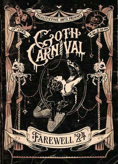 the poster for goth carnival is shown in black and white, with an image of a woman