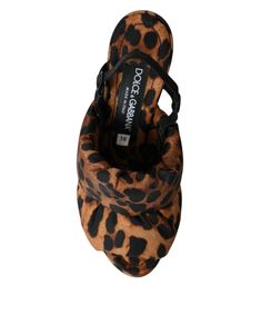 DETAILS: Shell No appliqués Leopard-print Fabric inner Elasticized gores Round toe line Leather sole 90% Polyamide, 10% Elastane Heel height 4.53 inches Product code: 17760364MC Designer Slingback Sandals With Ankle Strap, Designer Slingback Sandals With Heel Strap, Black Nylon Sandals, Designer Slingback Sandals With Padded Heel, Designer Slingback Sandals, Leopard Print Fabric, Shoes Model, Slingback Heels, Brown Leopard