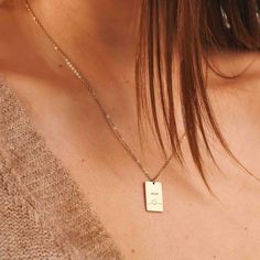 TRENDY RECTANGLE NECKLACE FOR MOM Elegant, simple, and classy never goes out of style! Treat mother to something exceptional: Trendy rectangle necklace for mom. This necklace features a unique hand-drawn heart pattern with mom word on the top. CHARACTER LIMIT Max 10 letters per name ITEM SPECIFICATIONS • Finish: 18K Gold ∙ 925 Sterling Silver ∙ Rose Gold• Dimensions: Adjustable Length Chain 15” | Pendant 12x18mm Meaningful Rectangular Necklaces For Gifts, Meaningful Rectangular Necklace For Gift, Meaningful Gift Necklace, Everyday Necklace With Rectangular Pendant, Everyday Personalized Rectangular Necklace, Dainty Rectangular Pendant Necklace For Mother's Day, Trendy Necklace With Rectangular Pendant For Gift, Rectangular Charm Necklace For Mother's Day, Meaningful Rectangular Jewelry For Everyday Use