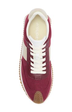 A grippy sole brings sporty appeal to a contemporary sneaker fashioned with contrasting textured panels. Synthetic and textile upper/textile lining/synthetic sole Imported Sporty Burgundy Low-top Sneakers, Sporty Burgundy Sneakers With Rubber Sole, Burgundy Low-top Sneakers With Rubber Sole, Burgundy Low-top Sneakers For Sports, Burgundy Low-top Sports Sneakers, Burgundy Lace-up Sneakers For Sports, Burgundy Lace-up Sports Sneakers, Burgundy Sporty Sneakers For Sports, Sporty Burgundy Sneakers For Sports