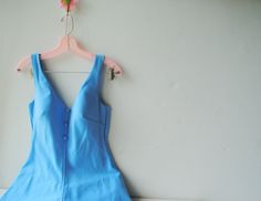 Mod  vintage 60s, sky blue, stretched nylon , one   piece  swim suite. Made by Cole of California. Size 16. Fitted Summer Swimwear With Buttons, Vintage Blue Swimwear For Summer, Mod Vintage, Cotton Jumpsuit, Grand Rapids Mi, One Piece Swim, Lace Fashion, One Piece For Women, Grand Rapids