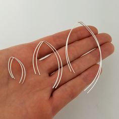 Large Silver Hoop Earrings, Fashion 1950s, Open Hoop Earrings, Hammered Gold, Sterling Silver Hoop Earrings, Threader Earrings