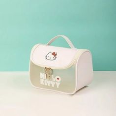 Lining Material : Polyester Material Composition : pu Closure Type : zipper Pattern Type : Cartoon Style : Fashion Main Material : PVC Color: White. Hello Kitty Makeup Bag, Makeup Purse, Lipstick Bag, Portable Bag, Toiletry Pouch, Large Handbags, Wash Bag, Makeup Bags Travel, Leather Pattern