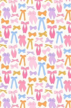 an image of colorful bows on white background seamless wallpaper pattern design for children's room or baby's bedroom