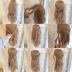 Bridesmaid Hair Tutorial, Hair Arrange, Hair Setting, Fancy Hairstyles, Half Up Half Down Hair, Easy Hairstyles For Long Hair, Hair Tutorials, Hairstyles For Round Faces