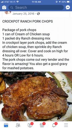 the recipe for crockpot ranch pork chops