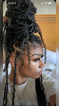 Locs Curly Ends Black Women, Styles For No Edges Hair, Soft Locs With Accessories, Full Ear Piercings Aesthetic, Braids For Thinning Hair Black Women, Short Layered Bob, Short Layered Bob Haircuts, Twisted Hair, Layered Bob Haircuts