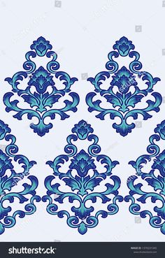 blue and white floral ornament pattern on a light background stock photo edit now