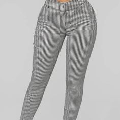 Nwot Fashion Nova Pants Cuff Pants, Houndstooth Pants, Crop Dress, Fashion Nova Pants, Compression Pants, Cuffed Pants, Ankle Cuffs, Pants Pattern, Pants Color