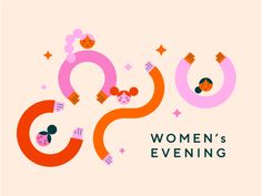 the women's evening logo is shown in pink and orange