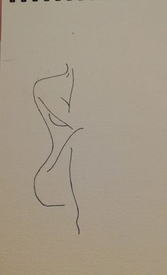 a drawing of a woman's torso on a piece of paper