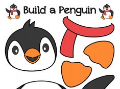 a penguin cut out with the words build a penguin