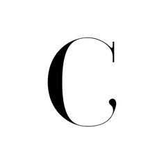 the letter c is shown in black and white