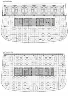 the floor plan for an office building, with two separate rooms and one kitchen area