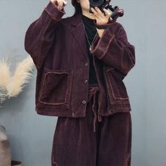 Purple Cotton Outerwear With Pockets, Casual Burgundy Outerwear With Pockets, Polo Jacket, Pocket Pattern, Polo Neck, Make You Feel, Front Pocket, Blazer Jacket, Black And Red